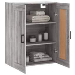 Berkfield Wall Mounted Cabinet Grey Sonoma 69.5X34X90 Cm Engineered Wood - thumbnail 5