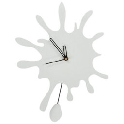 Wyld and Coco Lumina Wall Clock White Mdf With Decorative Pendulum 27 X 37 Cm No Numbers Modern Living Room Decor - thumbnail 4
