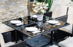 Onemill 9 Pieces Rattan Garden Furniture Set With 1 Rattan Dining Table And 4 Rattan Chairs - thumbnail 5