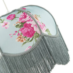 Happy Homewares Duck Egg And Pink Rose Victorian Lamp Shade With Embroidered Trims - thumbnail 5