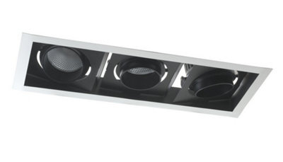 Luminosa Lighting Luminosa Apollo Led 3 Light Recessed Adjustable Downlight Black 10800Lm 3000K 51.3X18.8X12Cm