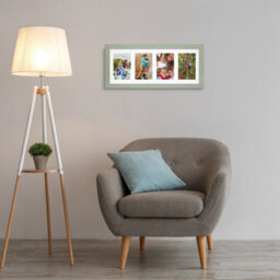 AK Frames 50X20Cm Green Modern Multi Photo Frame With White Mount - Holds 4 Apertures (4X) 6X4 Photos - thumbnail 3