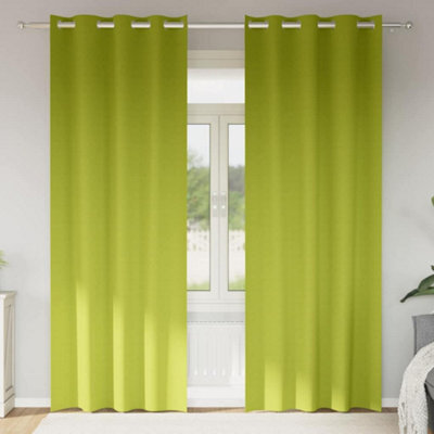 Berkfield Curtains With Curtains 2 Pcs Apple Green 260 X 140 Cm Polyester - image 1