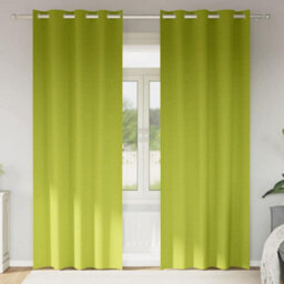 Berkfield Curtains With Curtains 2 Pcs Apple Green 260 X 140 Cm Polyester