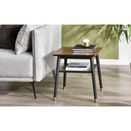 Ashfield Stylish Walnut And Black Lamp Table - thumbnail 2