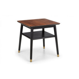 Ashfield Stylish Walnut And Black Lamp Table - thumbnail 1