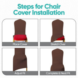 Neel Blue 1Pc Spandex Polyester Stretch Chair Cover, Washable & Removable Slipcovers - Chocolate - thumbnail 5