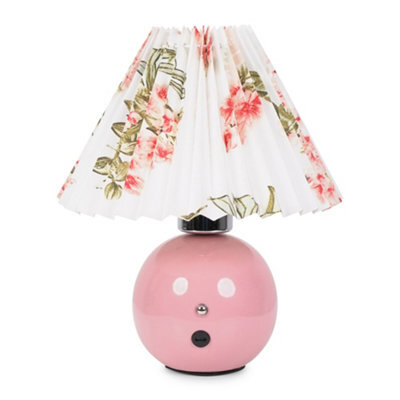 Valuelights Pink Floral Touch Button Rechargeable Table Lamp - image 1