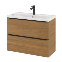 GoodHome Imandra Slimline Walnut Effect Wall-Mounted Bathroom Cabinet (H) 600mm (W) 800mm - thumbnail 4