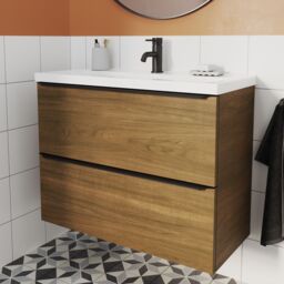 GoodHome Imandra Slimline Walnut Effect Wall-Mounted Bathroom Cabinet (H) 600mm (W) 800mm - thumbnail 7