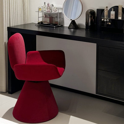 Abrihome Red Light Luxury Dressing Stool With 360-Degree Swivel, Ideal Vanity Seat For Bedroom & Ladies' Dressing Area - image 1