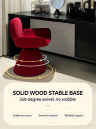 Abrihome Red Light Luxury Dressing Stool With 360-Degree Swivel, Ideal Vanity Seat For Bedroom & Ladies' Dressing Area - thumbnail 5