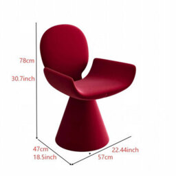 Abrihome Red Light Luxury Dressing Stool With 360-Degree Swivel, Ideal Vanity Seat For Bedroom & Ladies' Dressing Area - thumbnail 7