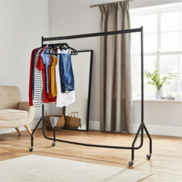 House Of Home Extra Strong Heavy Duty Black Metal 4Ft Long X 5Ft Tall Clothes Rail Stand - thumbnail 6