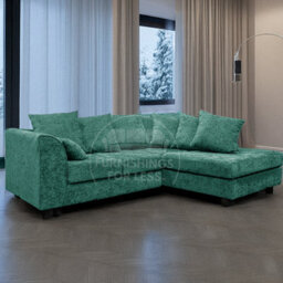 Furnishings For Less UK Monaco Chenille Fabric 3 To 4 Seater L Shaped Corner Sofa  Teal Right Hand Facing - thumbnail 2