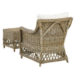 Beliani Garden Armchair Ribolla With Footstool Rattan Natural - thumbnail 4