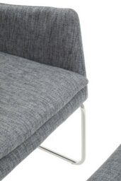 Orsina Grey Fabric Chair With Foot Stool Ottoman, Steel Frame Highback Accent Chair For Office, Lounge, Living Room - thumbnail 6