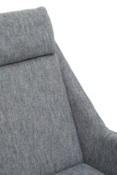 Orsina Grey Fabric Chair With Foot Stool Ottoman, Steel Frame Highback Accent Chair For Office, Lounge, Living Room - thumbnail 7