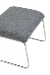 Orsina Grey Fabric Chair With Foot Stool Ottoman, Steel Frame Highback Accent Chair For Office, Lounge, Living Room - thumbnail 8