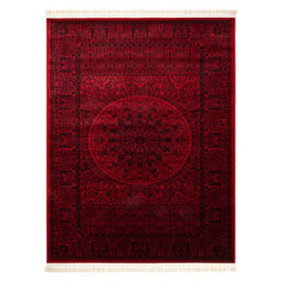 RugsX Orient 6039 Carpet Burgundy Black Frame, Rosette, Oriental, With Fringes 200X290 Cm - thumbnail 2