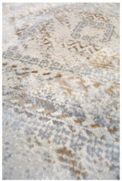 The Rugs Abstract Collection Vintage Design Rug In Cream And Ochre  D176F - thumbnail 3