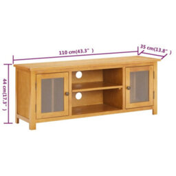 Berkfield Tv Cabinet 110X35X44 Cm Solid Oak Wood - thumbnail 8