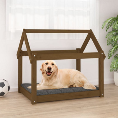 Berkfield Dog Bed Honey Brown 81X60X70 Cm Solid Wood Pine - image 1