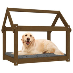 Berkfield Dog Bed Honey Brown 81X60X70 Cm Solid Wood Pine - thumbnail 4