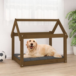 Berkfield Dog Bed Honey Brown 81X60X70 Cm Solid Wood Pine - thumbnail 1