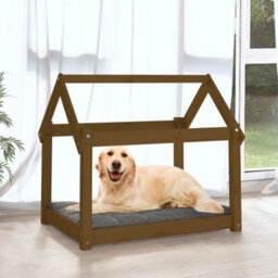 Berkfield Dog Bed Honey Brown 81X60X70 Cm Solid Wood Pine - thumbnail 3