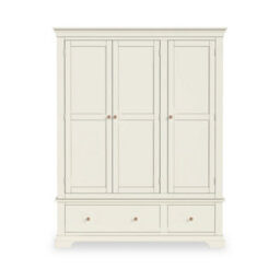 Colette Cream Triple Wardrobe With 2 Drawers - By Roseland Furniture - thumbnail 6