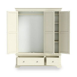 Colette Cream Triple Wardrobe With 2 Drawers - By Roseland Furniture - thumbnail 9