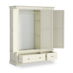Colette Cream Triple Wardrobe With 2 Drawers - By Roseland Furniture - thumbnail 8