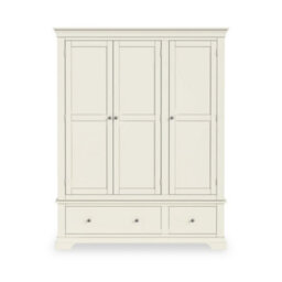 Colette Cream Triple Wardrobe With 2 Drawers - By Roseland Furniture - thumbnail 5