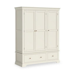 Colette Cream Triple Wardrobe With 2 Drawers - By Roseland Furniture - thumbnail 4