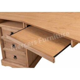 Corner Computer Desk Office Table Mexican Solid Wood Pine Wooden Mercers - thumbnail 6