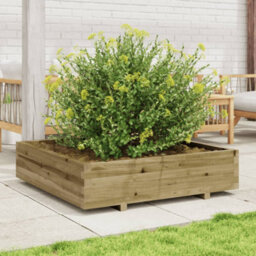 Berkfield Garden Planter 100X100X26.5 Cm Impregnated Wood Pine - thumbnail 3