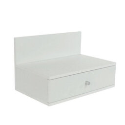 Core Products Pair Of Kelly White Wall-Mounted Bedside Cabinets With Drawer - Modern Floating Bedside Tables - thumbnail 4