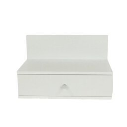 Core Products Pair Of Kelly White Wall-Mounted Bedside Cabinets With Drawer - Modern Floating Bedside Tables - thumbnail 3