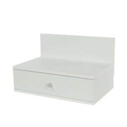 Core Products Pair Of Kelly White Wall-Mounted Bedside Cabinets With Drawer - Modern Floating Bedside Tables - thumbnail 2