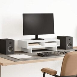 Walplus Monitor Stand White 50X27X15 Cm Engineered Wood - thumbnail 1