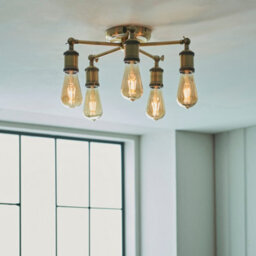 Anson Lighting Portalesl 5Lt Ceiling Light In  Antique Brass Plate - thumbnail 7