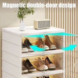 9Layers Plastic Shoe Storage Box Dust Proof Foldable Boxes Trainers Organiser - thumbnail 3