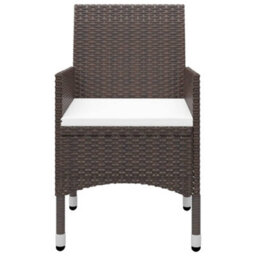 Berkfield 5 Piece Garden Dining Set With Cushions Brown - thumbnail 4