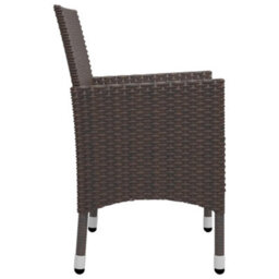 Berkfield 5 Piece Garden Dining Set With Cushions Brown - thumbnail 7