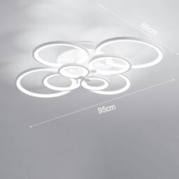Darphe Nordic-Inspired 8-Ring Led Semi-Flush Mount Ceiling Light - Modern Metal & Acrylic Design, Cool White - thumbnail 7