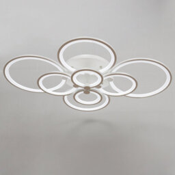 Darphe Nordic-Inspired 8-Ring Led Semi-Flush Mount Ceiling Light - Modern Metal & Acrylic Design, Cool White - thumbnail 5
