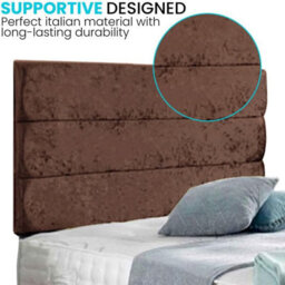 Dining Tables Divan Bed With Matching Headboard & Pocket Sprung Memory Foam Mattress, 2 Drawers (Same Side) - Double - Chocolate Cruhsed Velvet - thumbnail 3