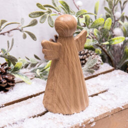 Annibells  2 Porcelain Angels Carved Wood Effect Christmas Ornaments - thumbnail 6
