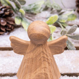 Annibells  2 Porcelain Angels Carved Wood Effect Christmas Ornaments - thumbnail 3